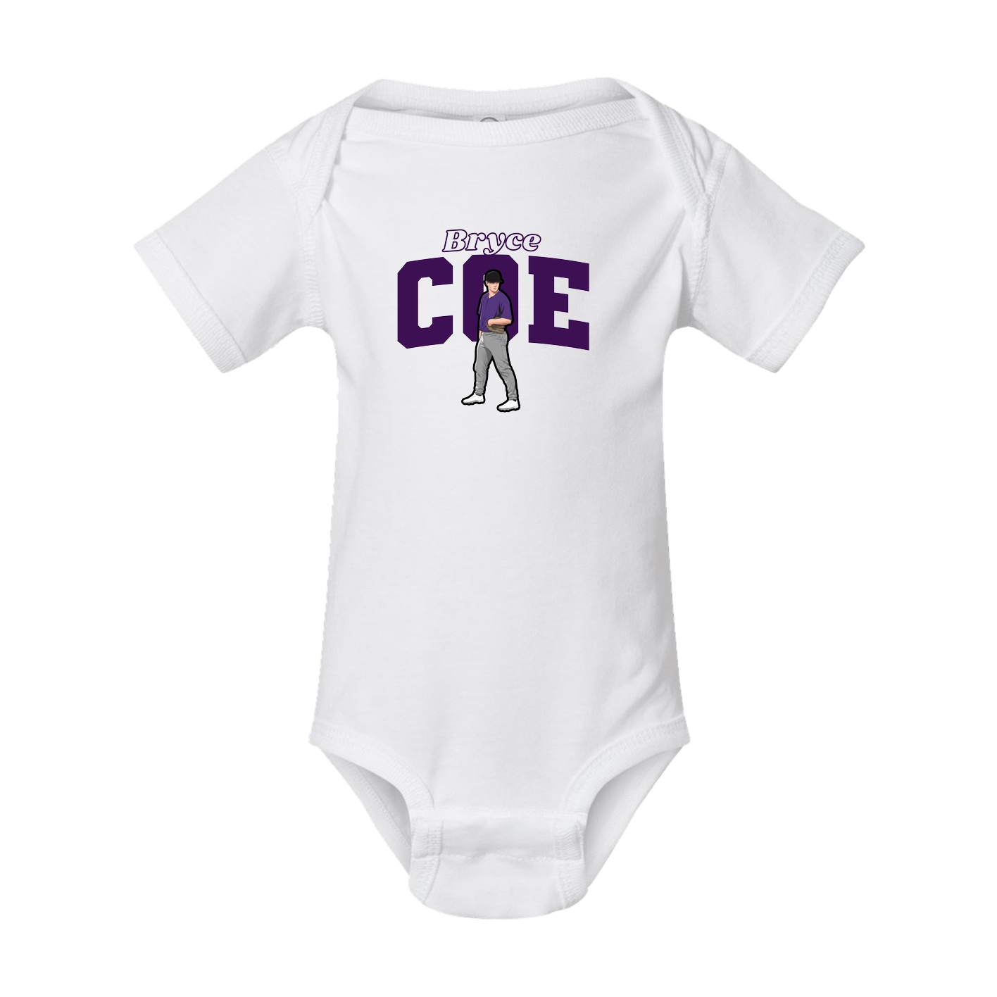 Baby Onesie — Name Arch in White