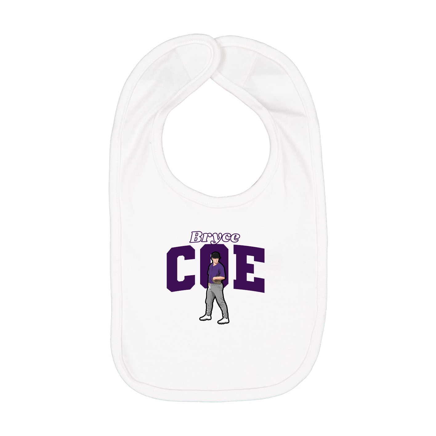 Infant Bib — Name Arch in White