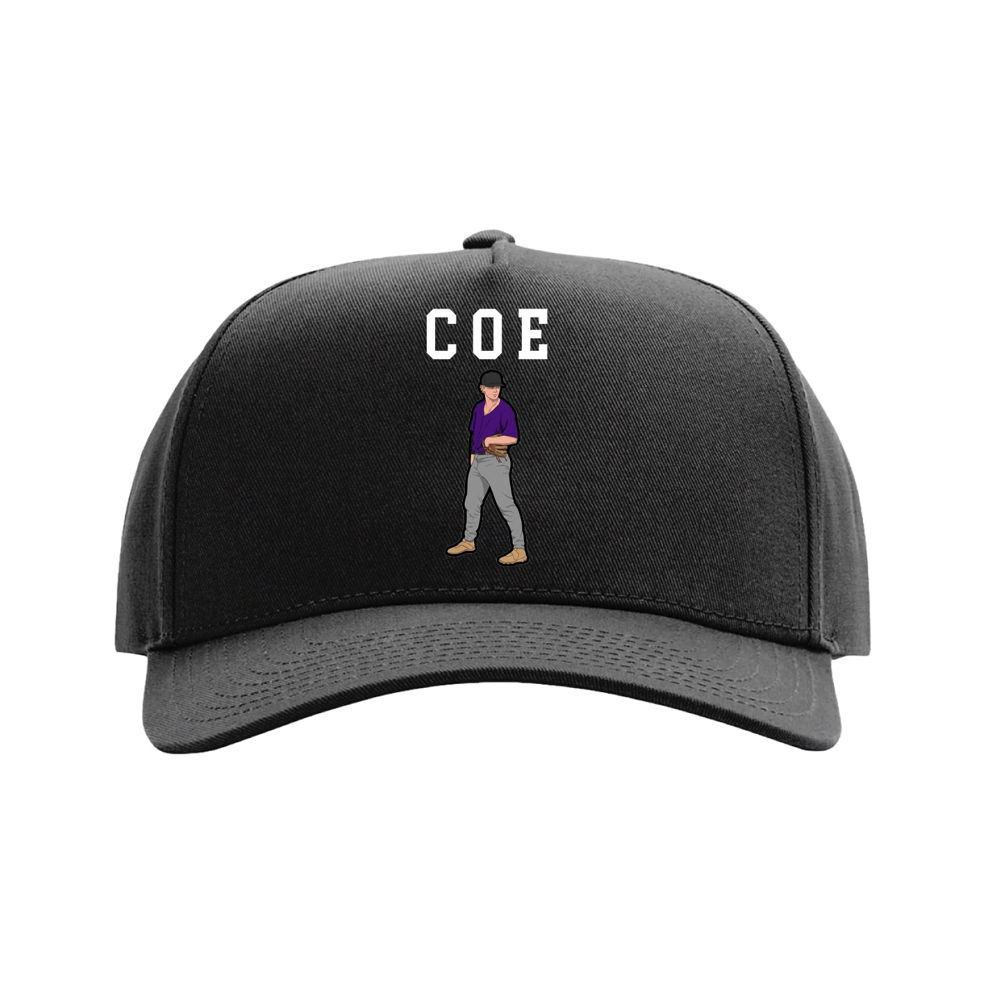Full Fabric Five-Panel Champ Cap — Shirsey in Black