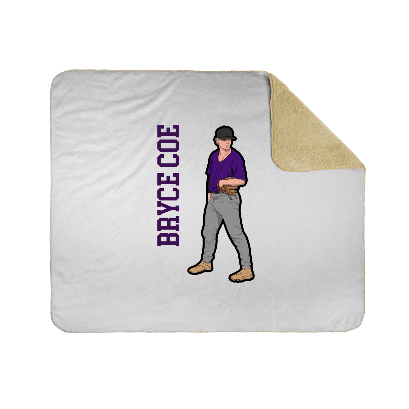 Throw Blanket — Name Vertical in White