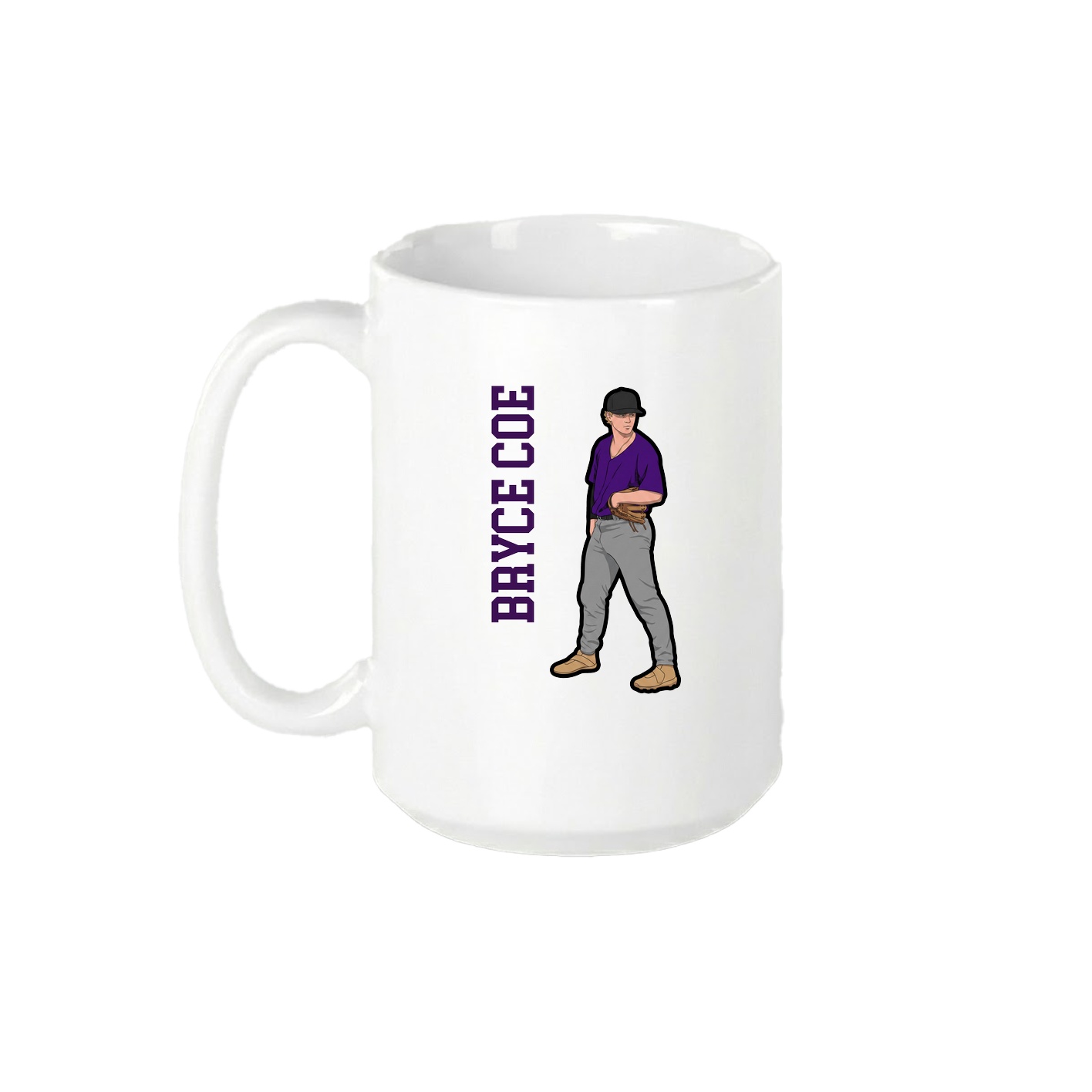 15oz Coffee Mug — Name Vertical in White