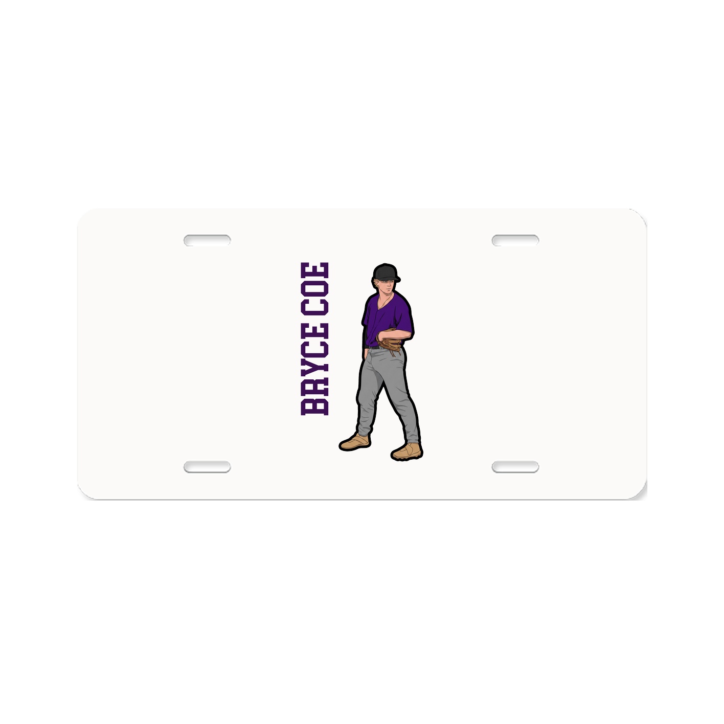 License Plate — Name Vertical in Classic