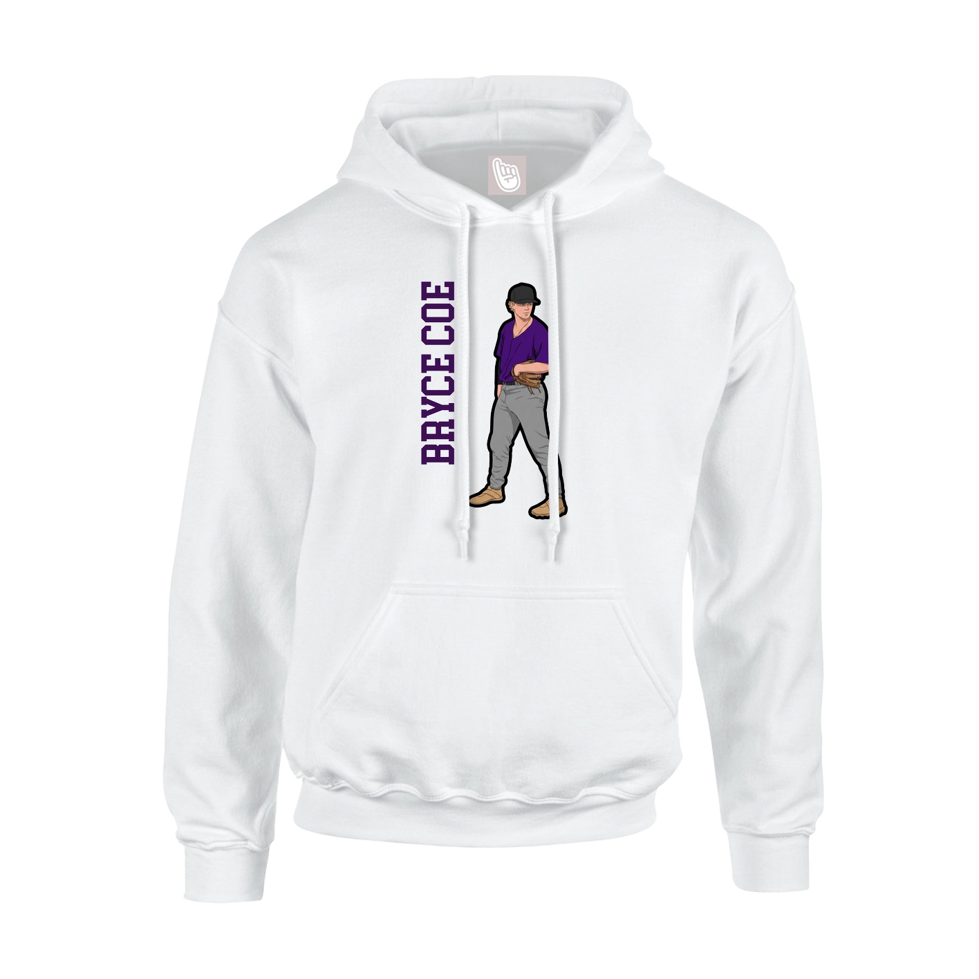 Youth Hoodie — Name Vertical in White