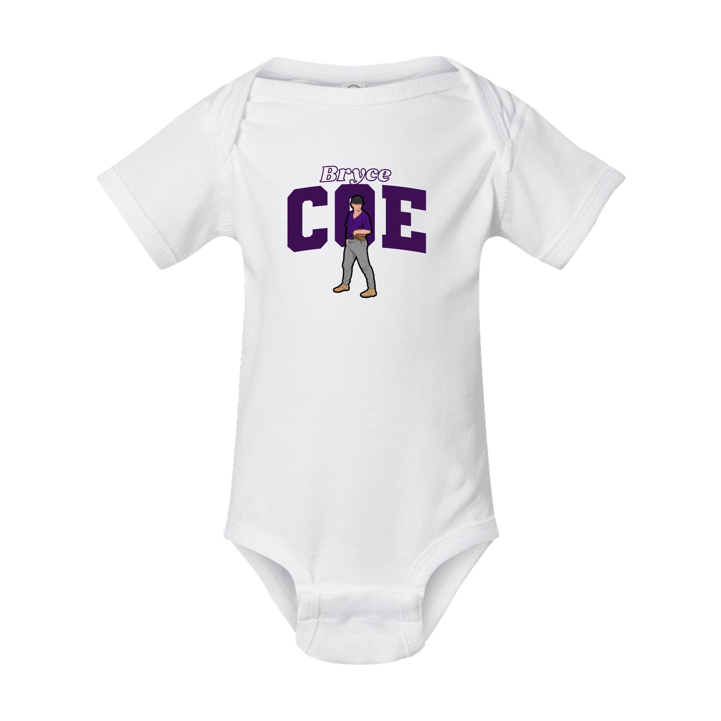 Baby Onesie — Name Arch in White