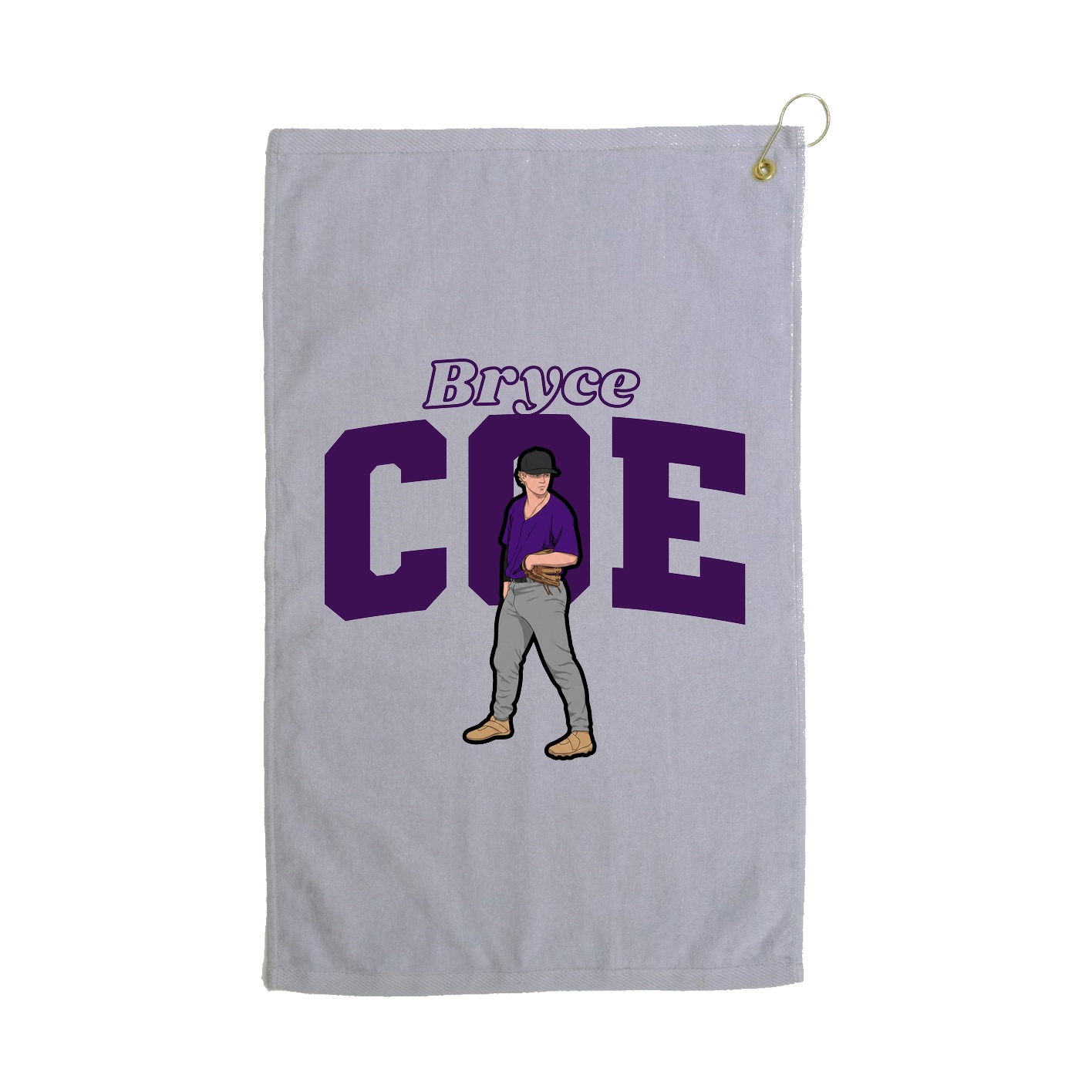 Golf Towel — Name Arch in Grey
