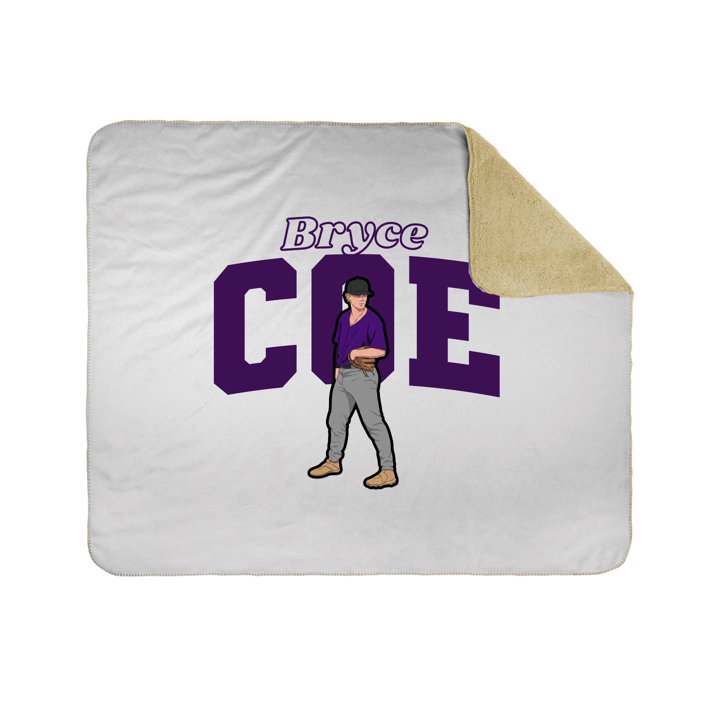 Throw Blanket — Name Arch in White