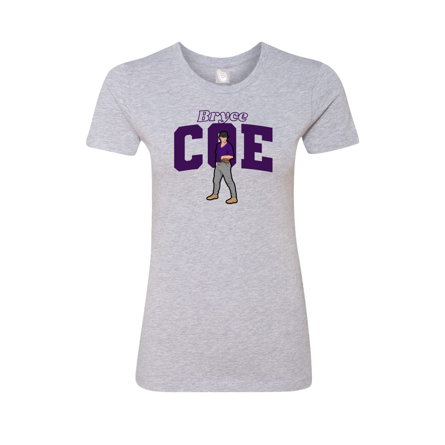 Fitted Women's Tee — Name Arch in Grey