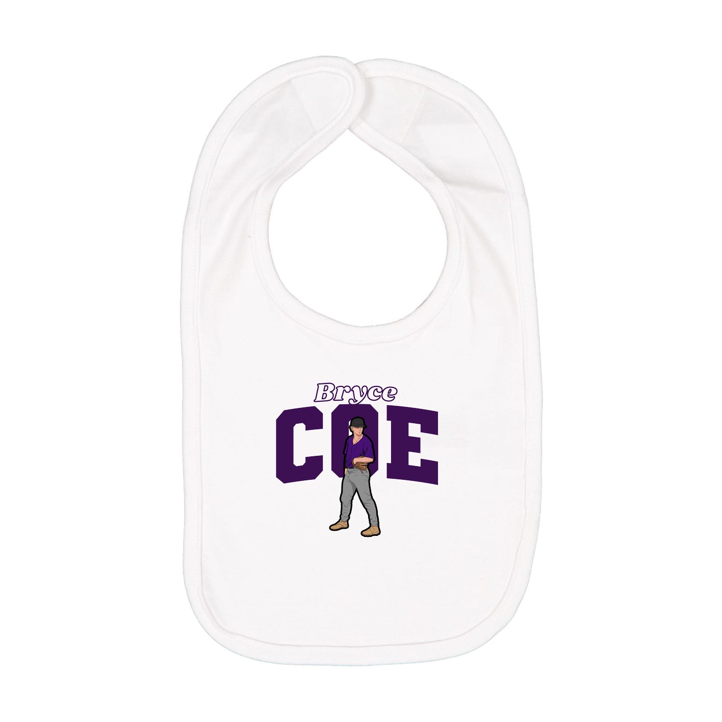 Infant Bib — Name Arch in White