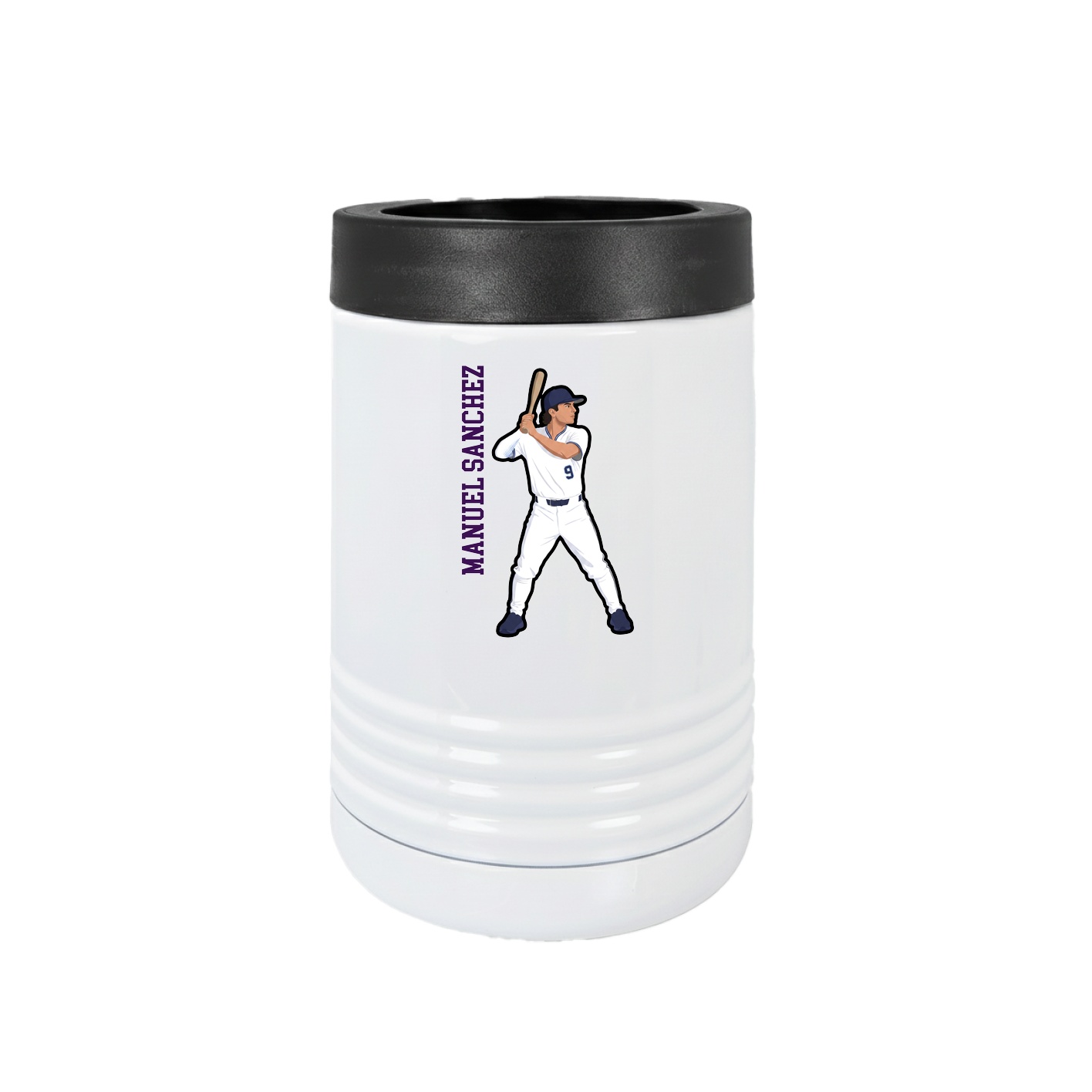 Beverage Holder — Name Vertical in White