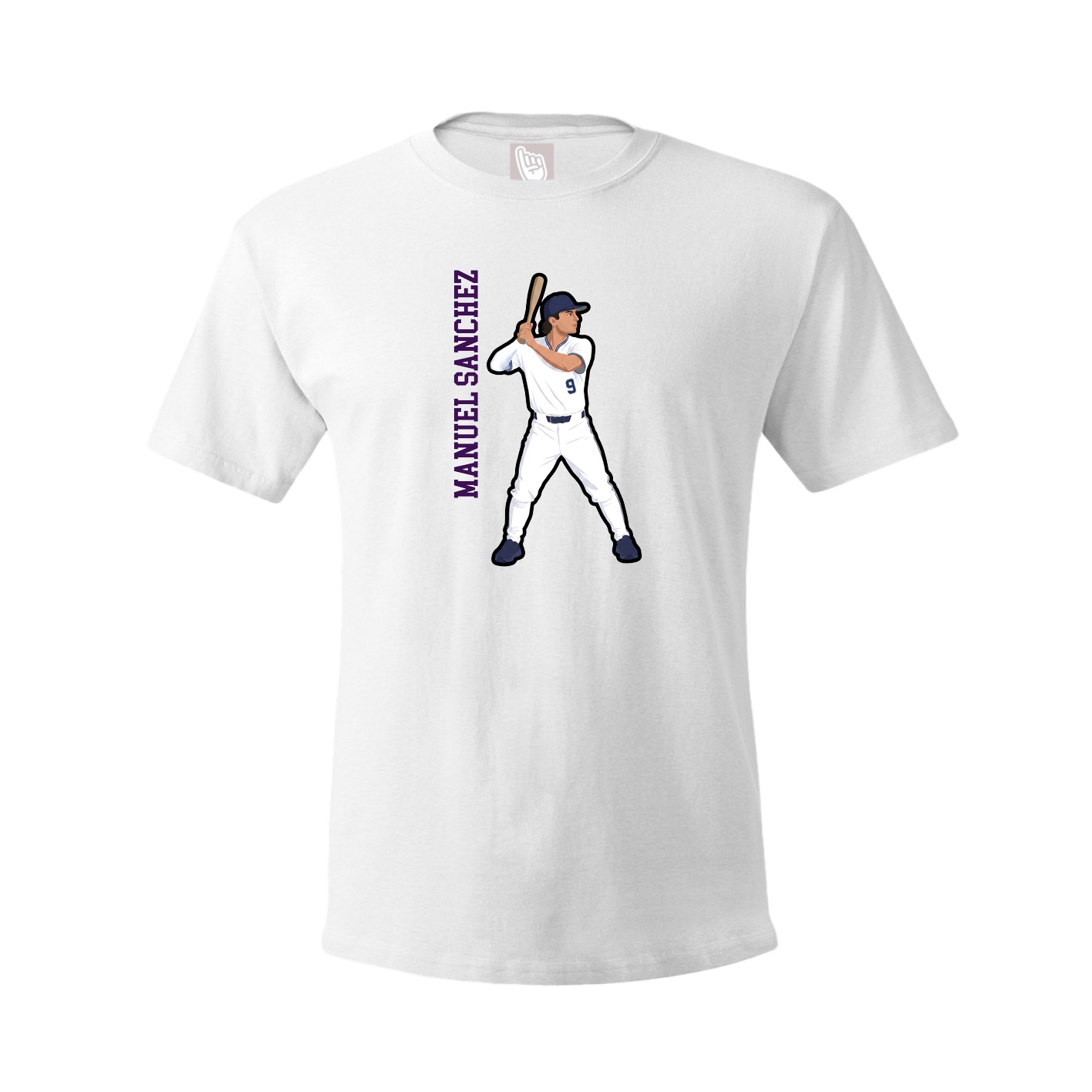Tee — Name Vertical in White