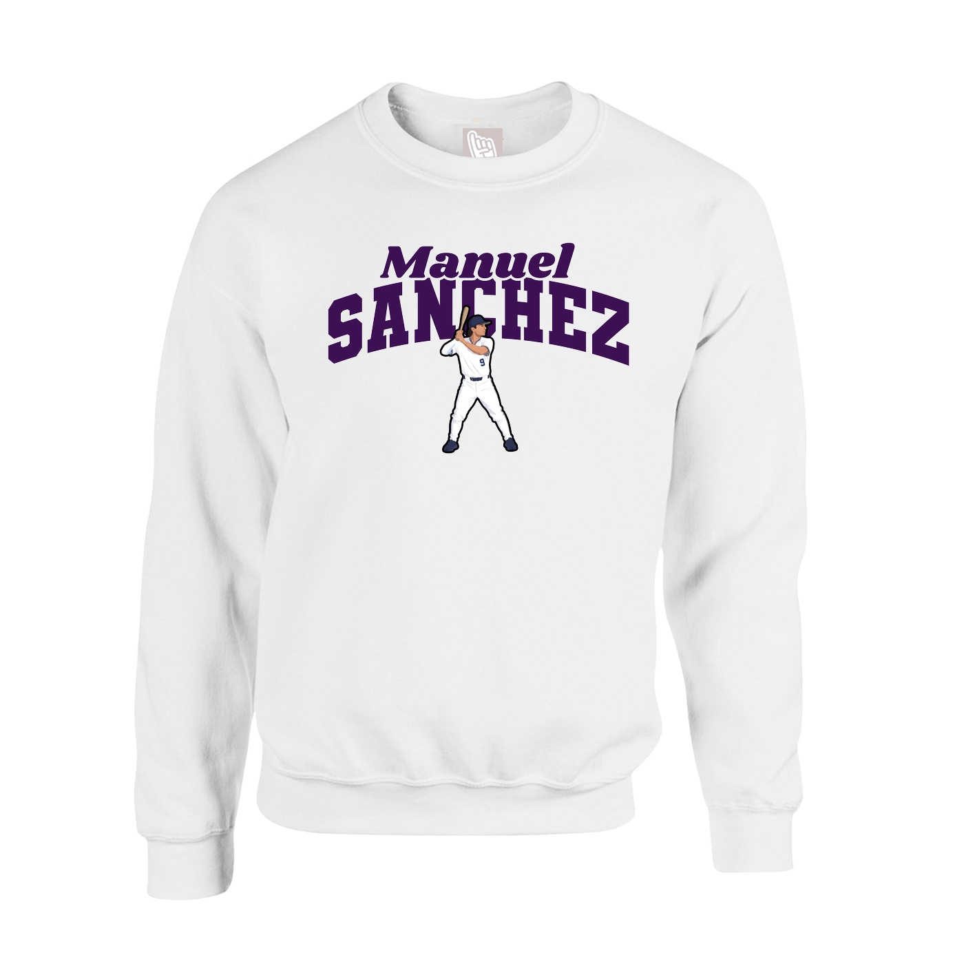 Fleece Crew — Signature Arch in White