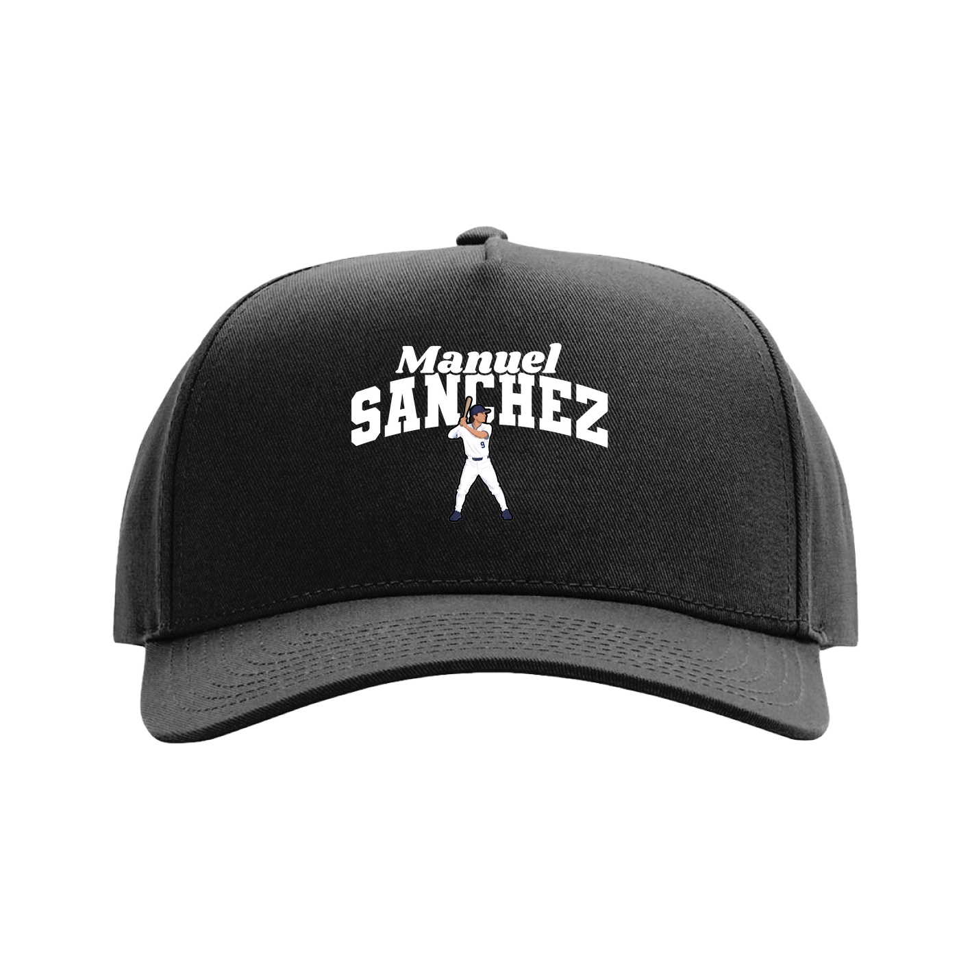 Full Fabric Five-Panel Champ Cap — Signature Arch in Black