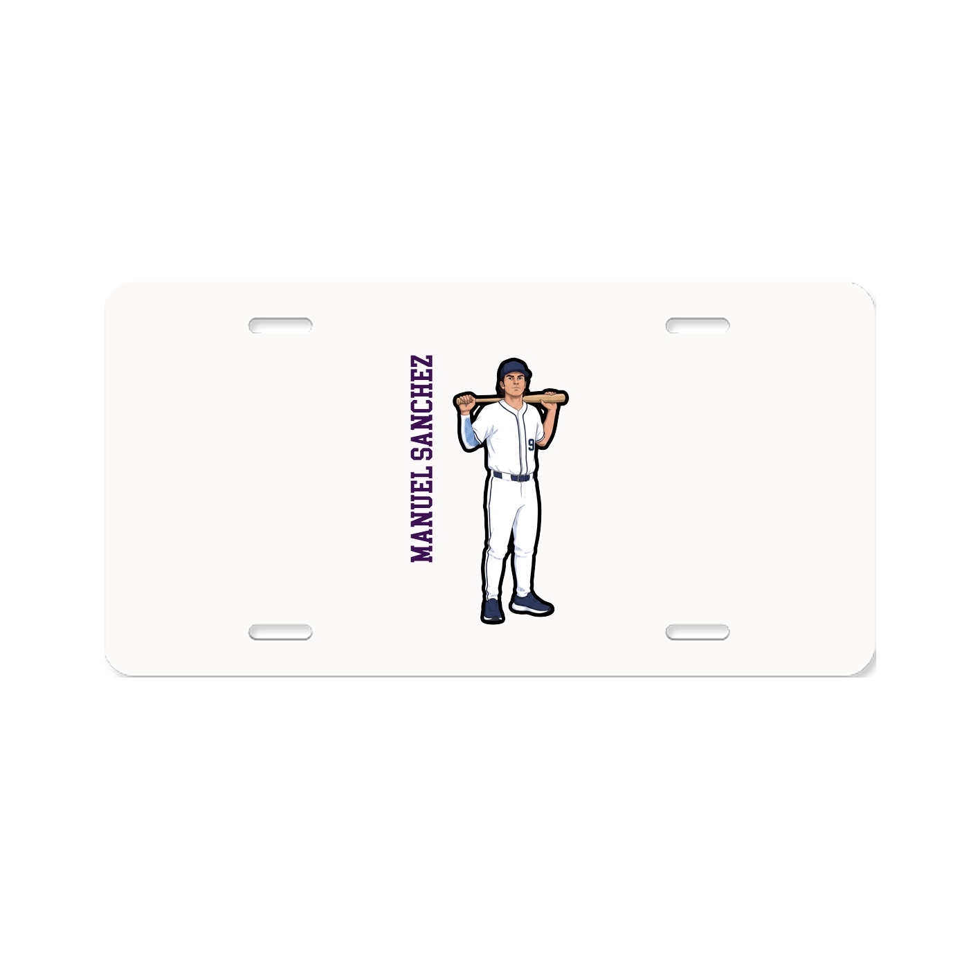 License Plate — Name Vertical in Classic