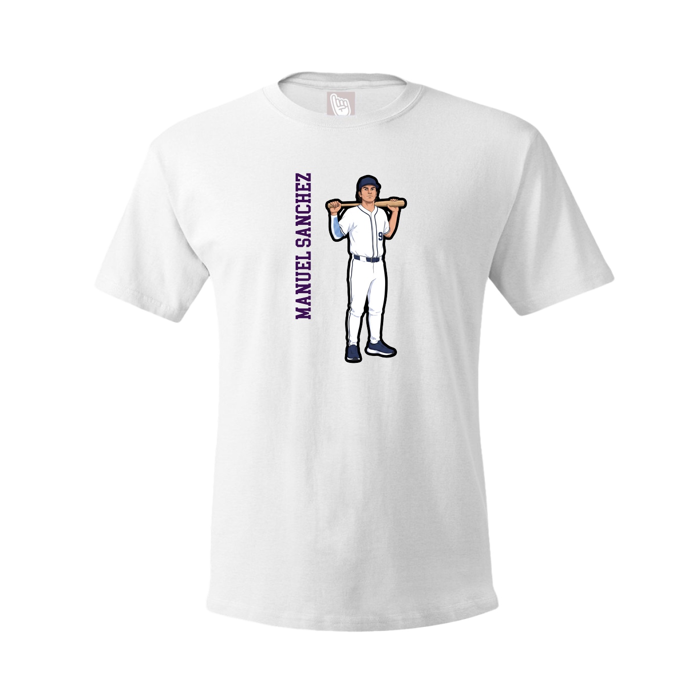 Youth Tee — Name Vertical in White
