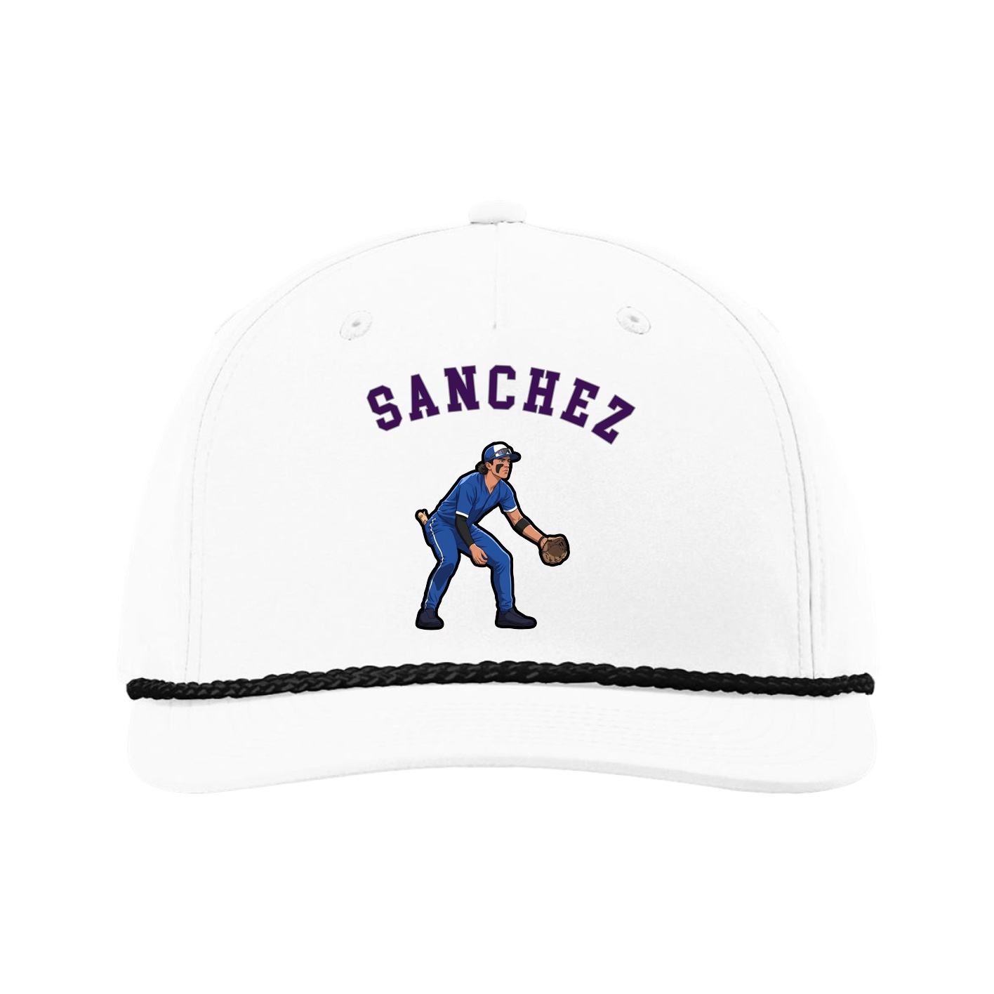 Five-Panel Classic Rope Cap — Shirsey Arch in White