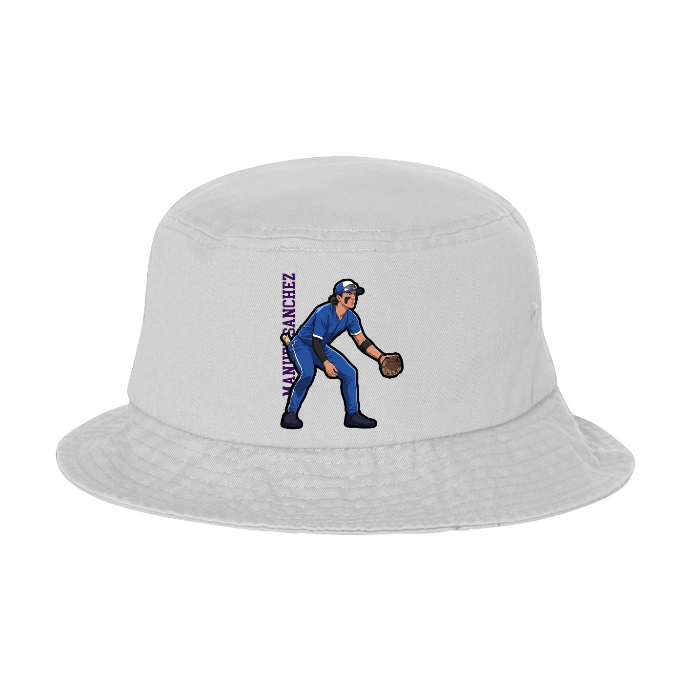 Bucket Cap — Name Vertical in White