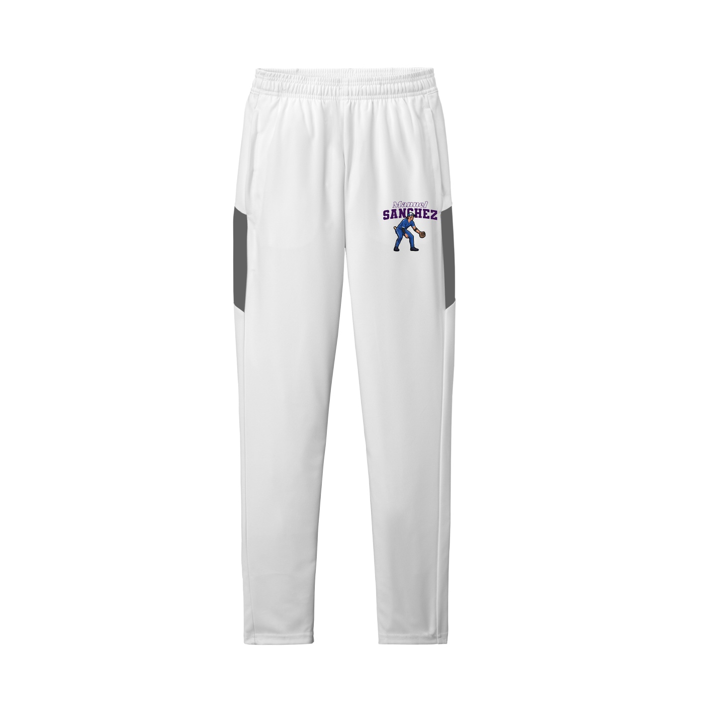 Team Travel Pant — Name Arch in White/Grey