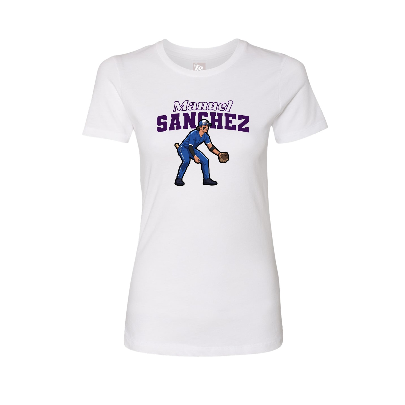 Fitted Women's Tee — Name Arch in White