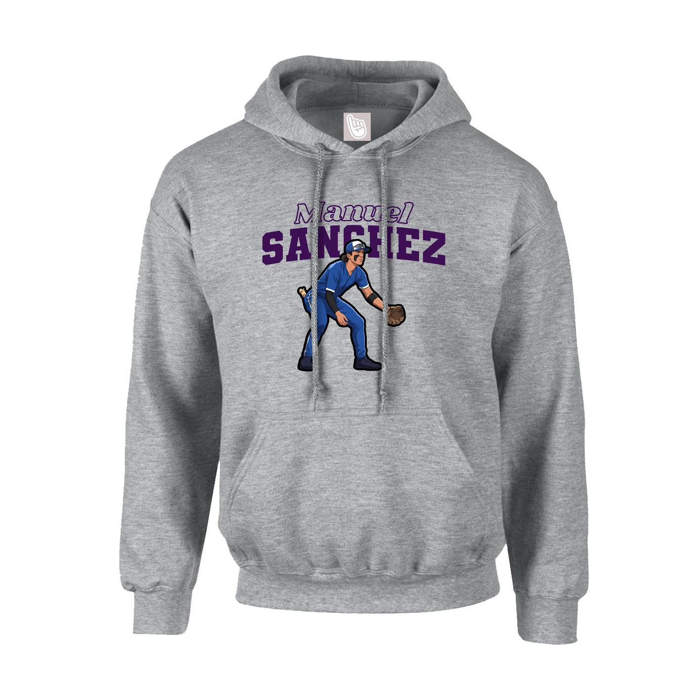 Youth Hoodie — Name Arch in Grey