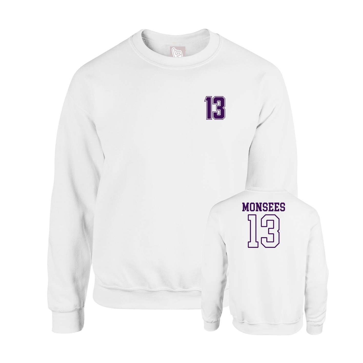Fleece Crew — Chest Back in White