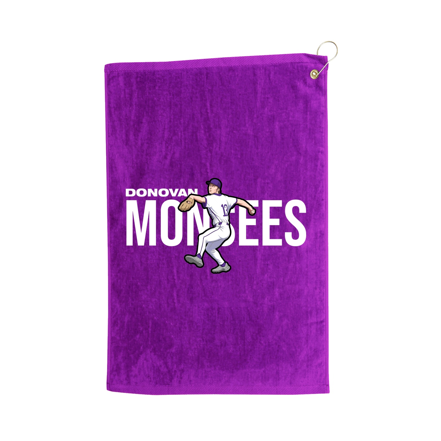 Golf Towel — Player Name in Purple