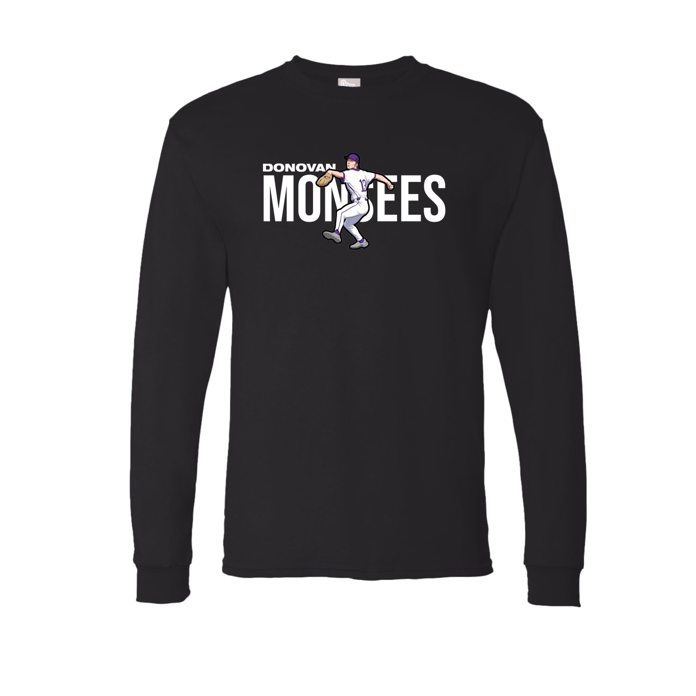 Long Sleeve Tee — Player Name in Black