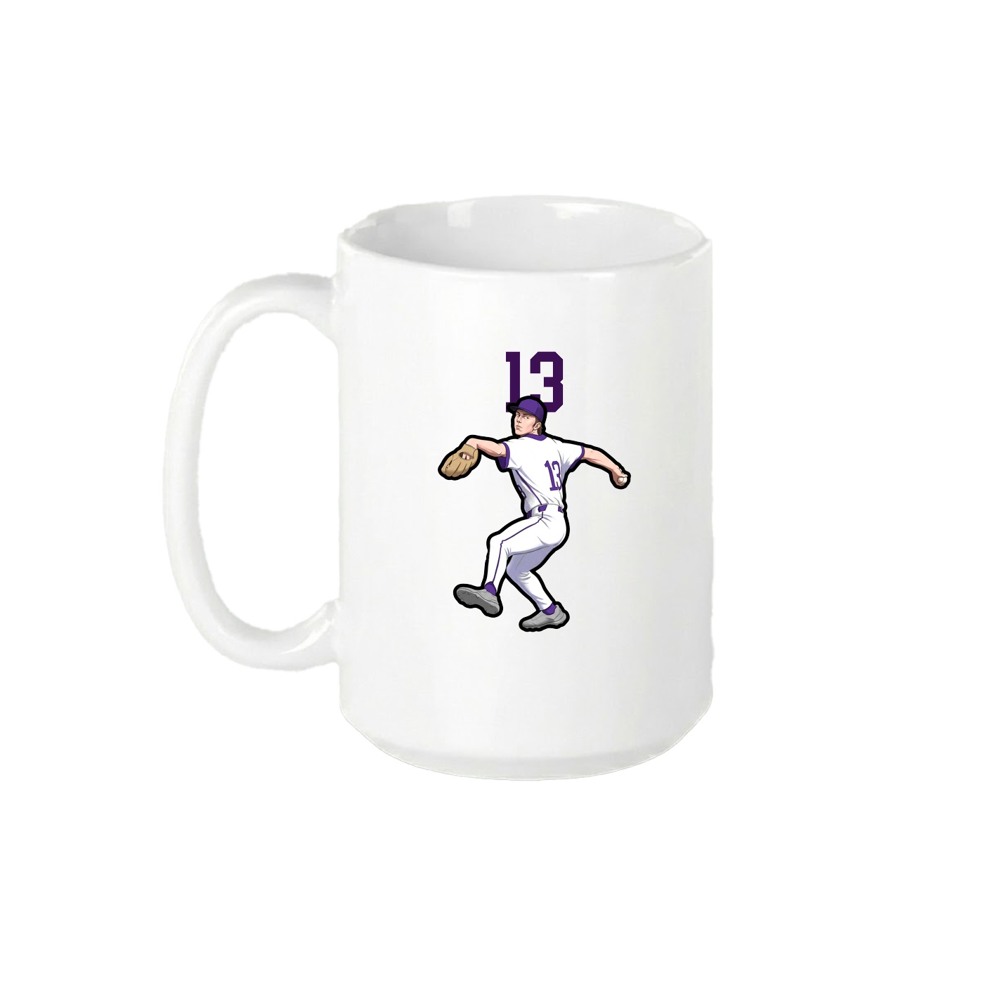 15oz Coffee Mug — Number Top in White