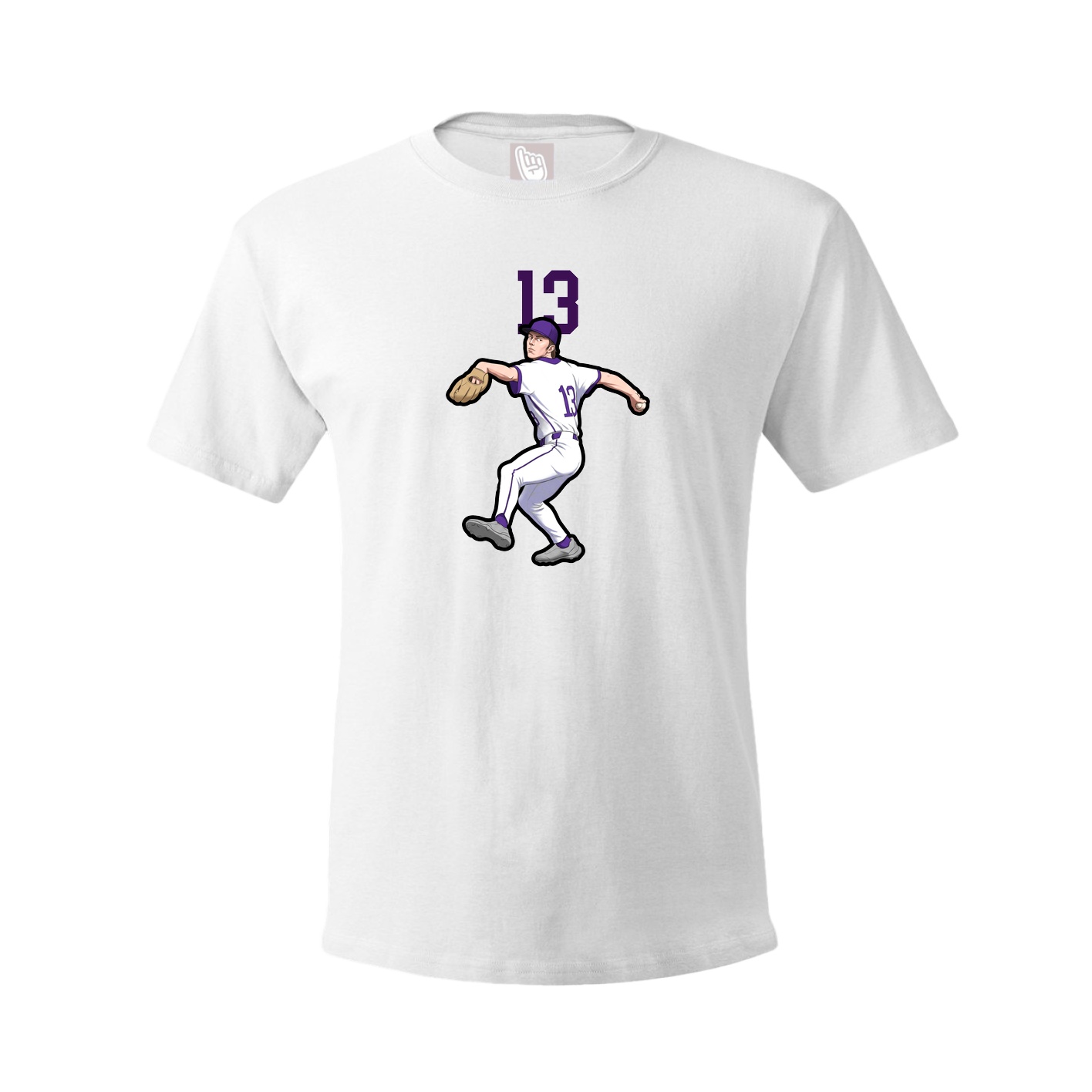 Youth Tee — Number Top in White