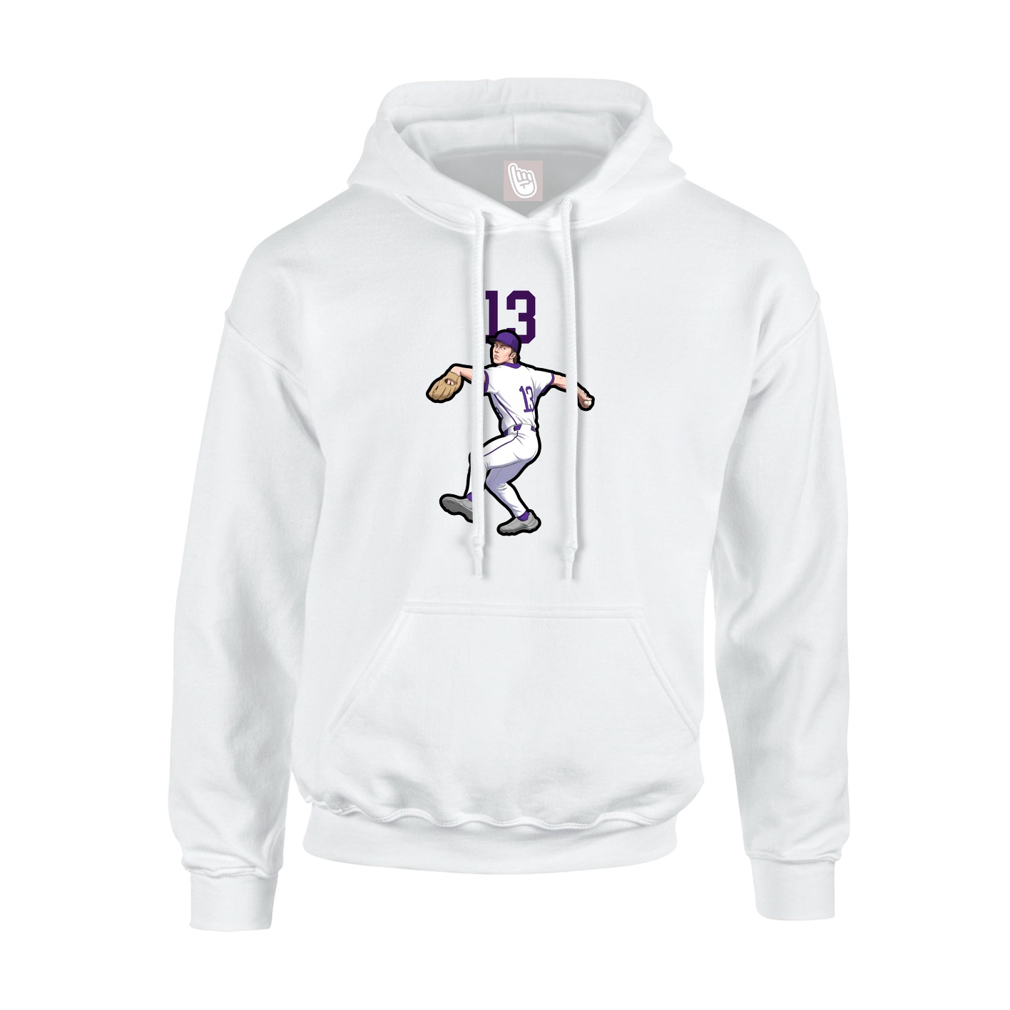 Youth Hoodie — Number Top in White