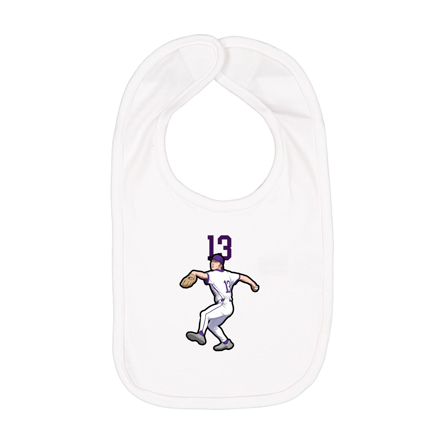 Infant Bib — Number Top in White