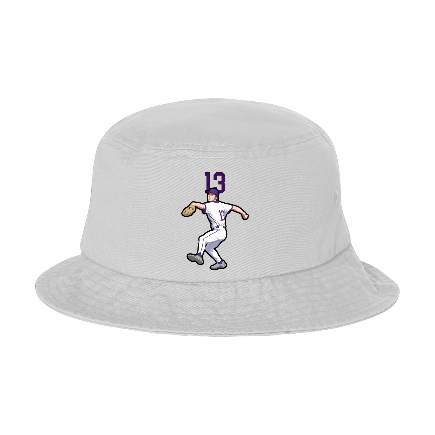 Bucket Cap — Number Top in White