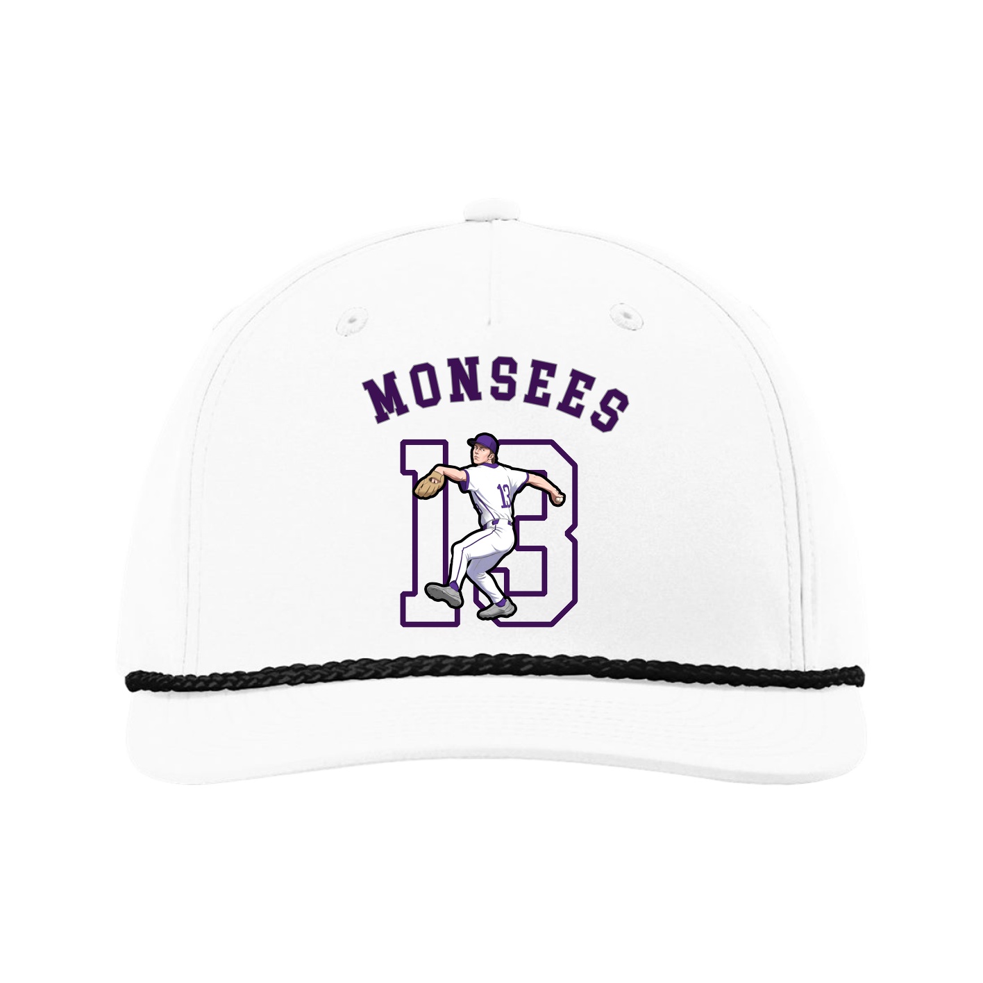 Five-Panel Classic Rope Cap — Shirsey Arch in White