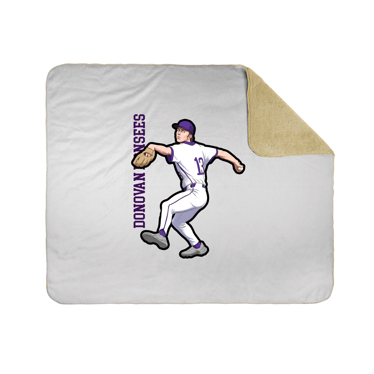 Throw Blanket — Name Vertical in White