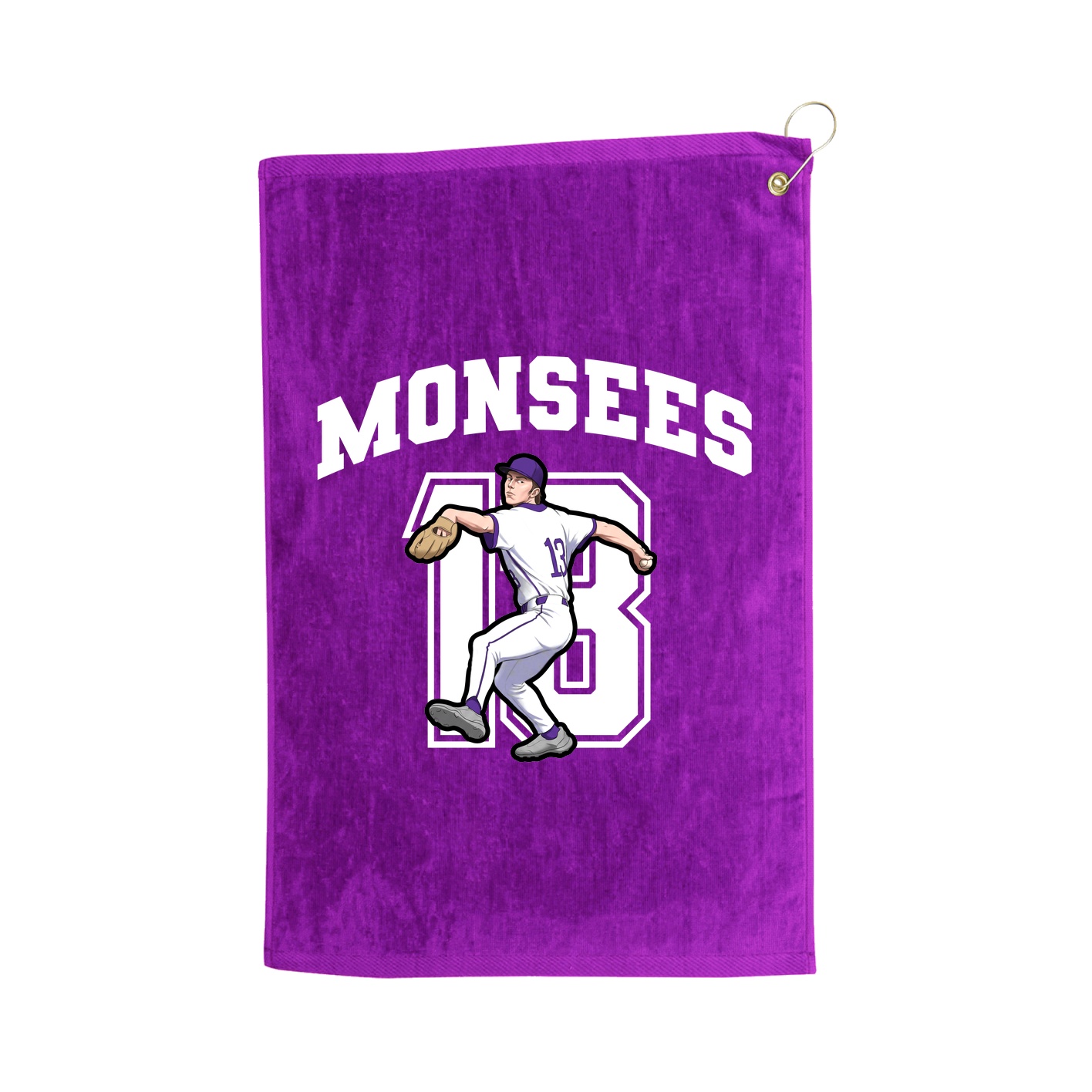 Golf Towel — Number in Purple