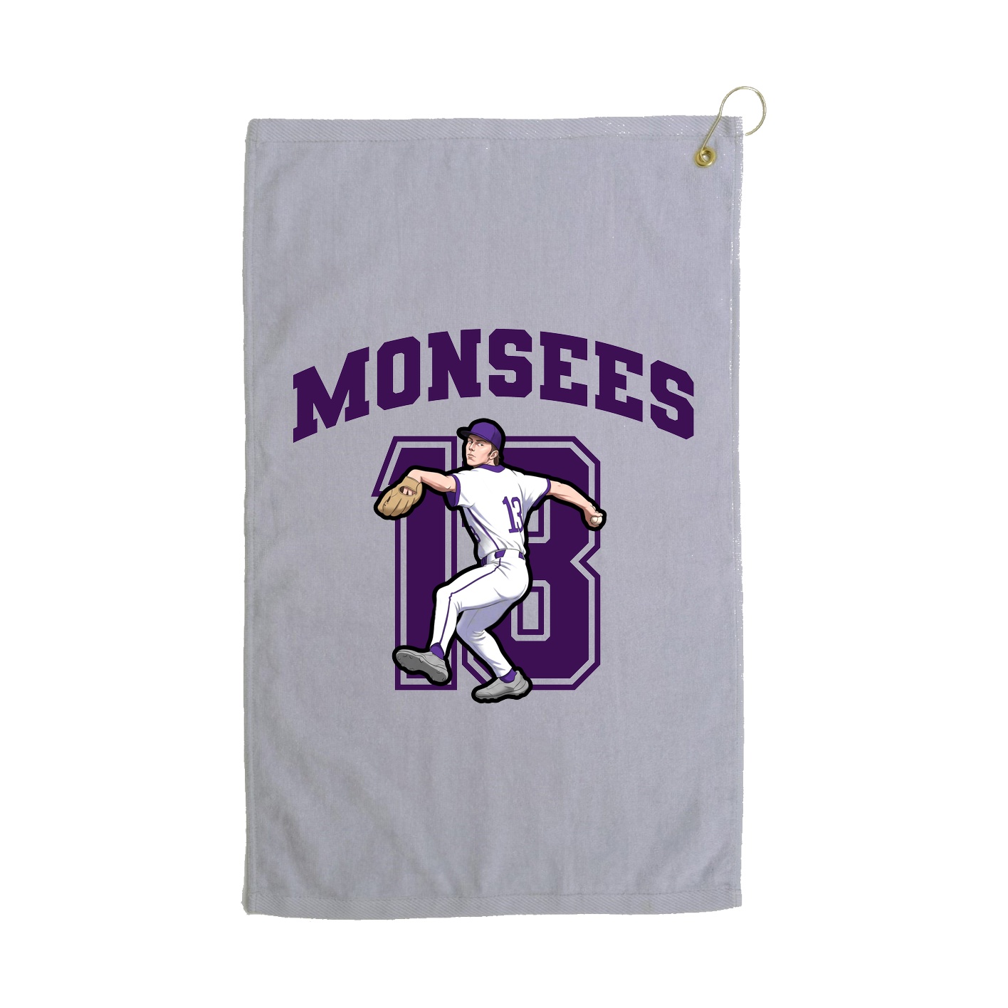 Golf Towel — Number in Grey