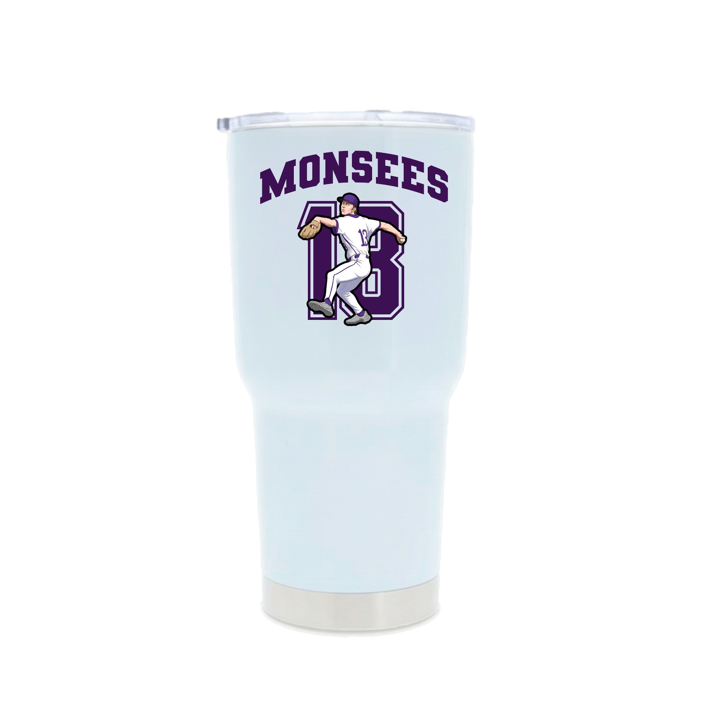 30oz Stainless Steel Tumbler — Number in White