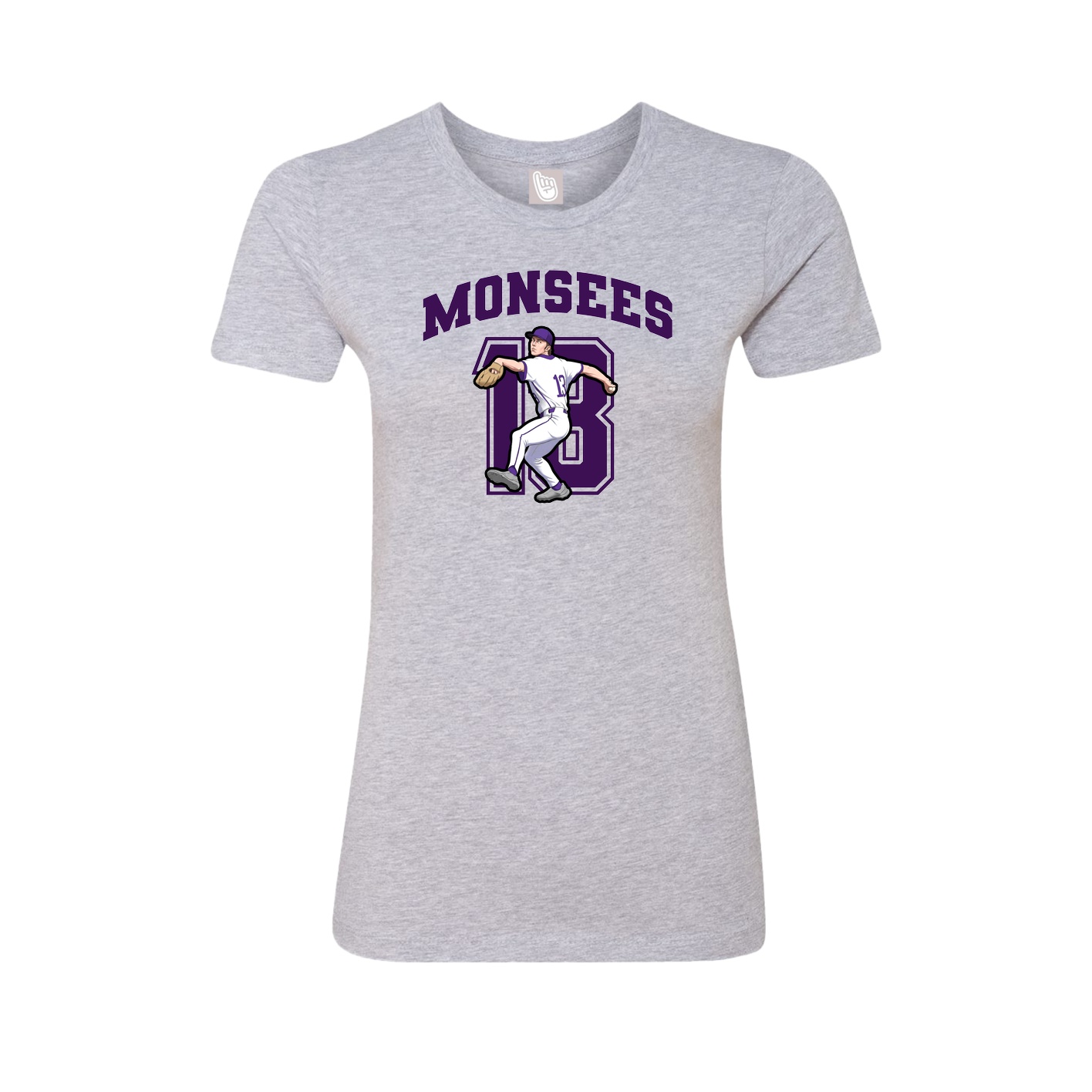 Fitted Women's Tee — Number in Grey