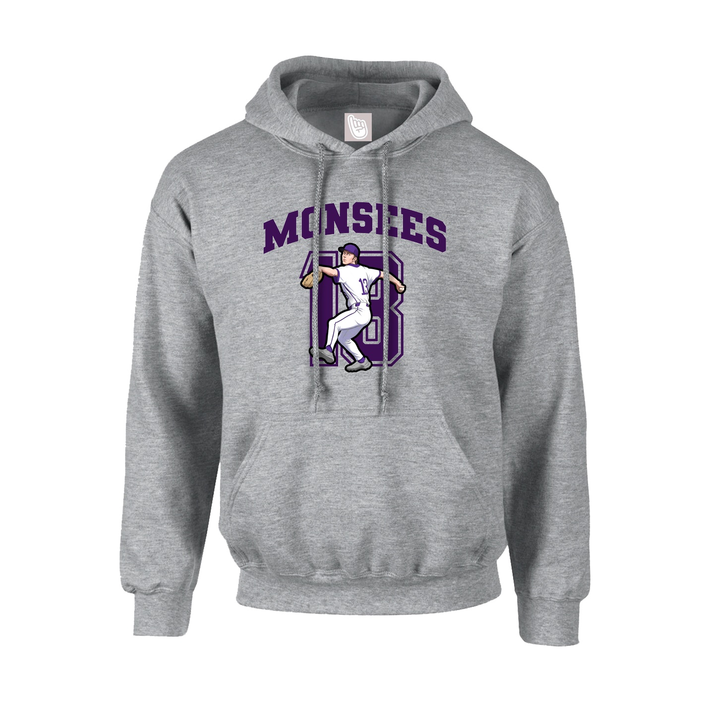 Hoodie — Number in Grey