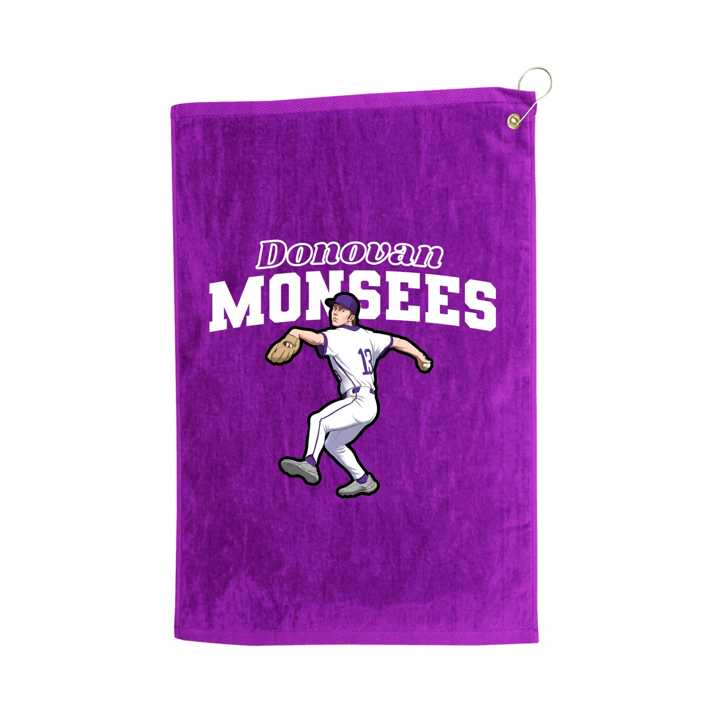 Golf Towel — Name Arch in Purple