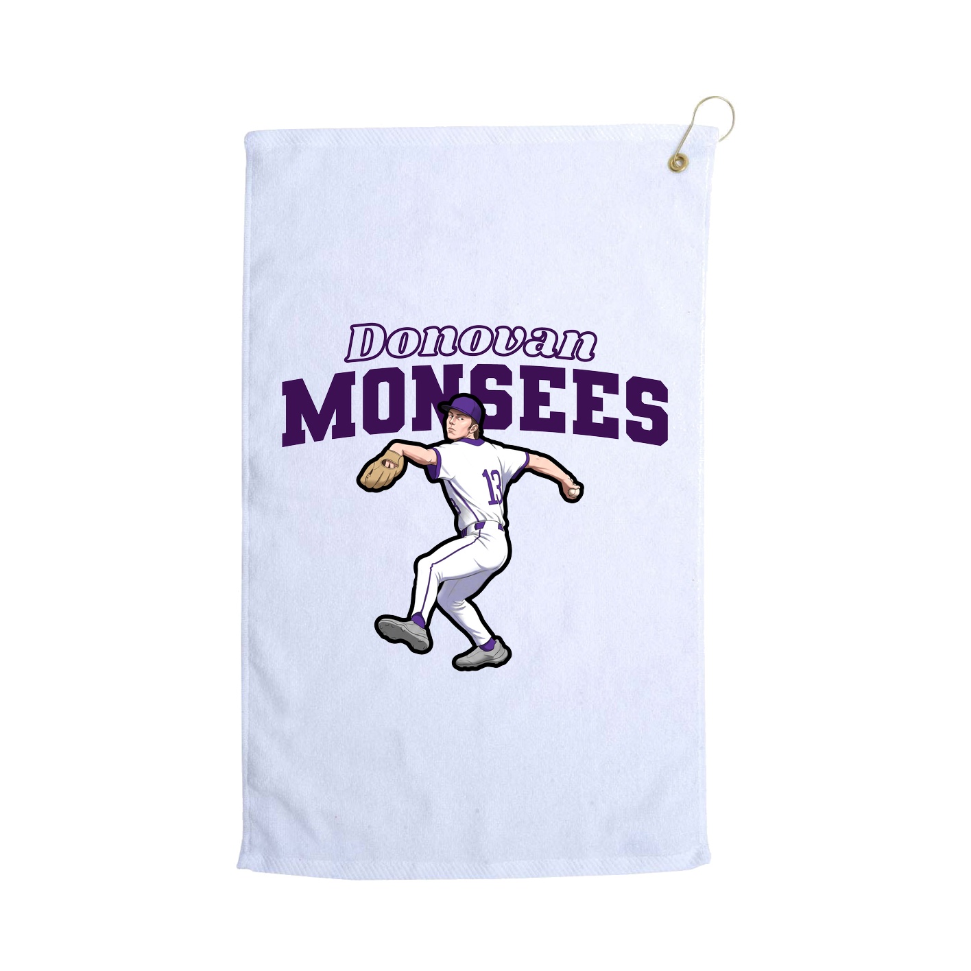 Golf Towel — Name Arch in White