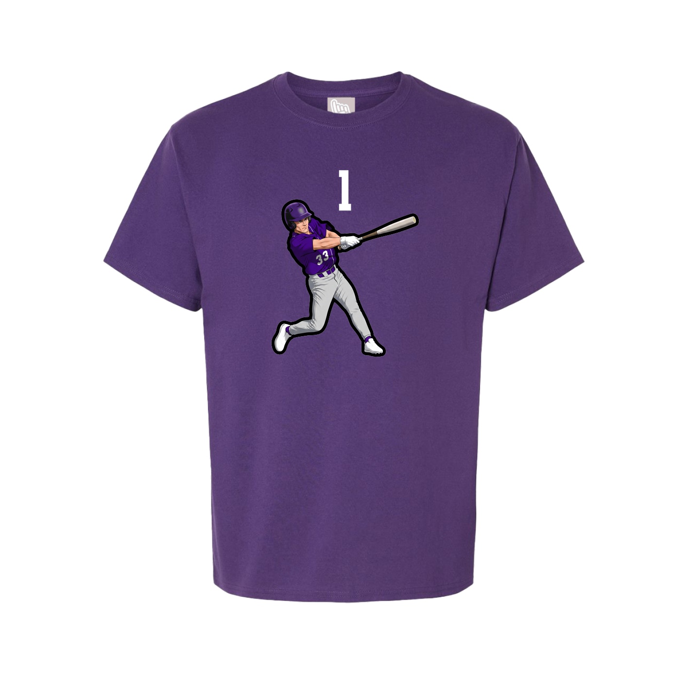 Youth Tee — Number Top in Purple