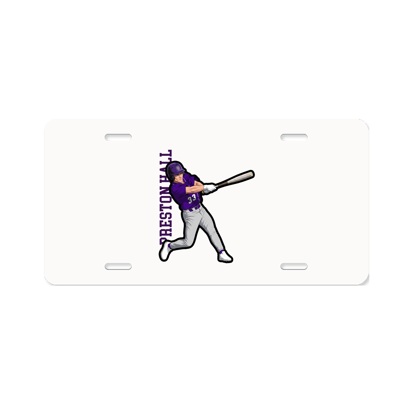 License Plate — Name Vertical in Classic