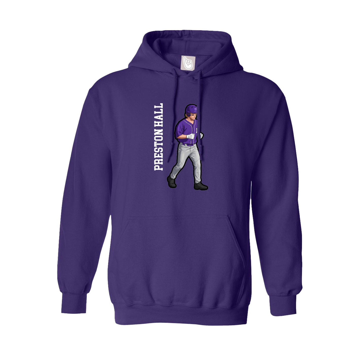 Youth Hoodie — Name Vertical in Purple