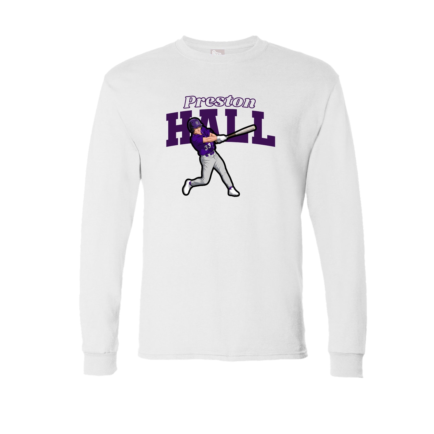 Long Sleeve Tee — Name Arch in White