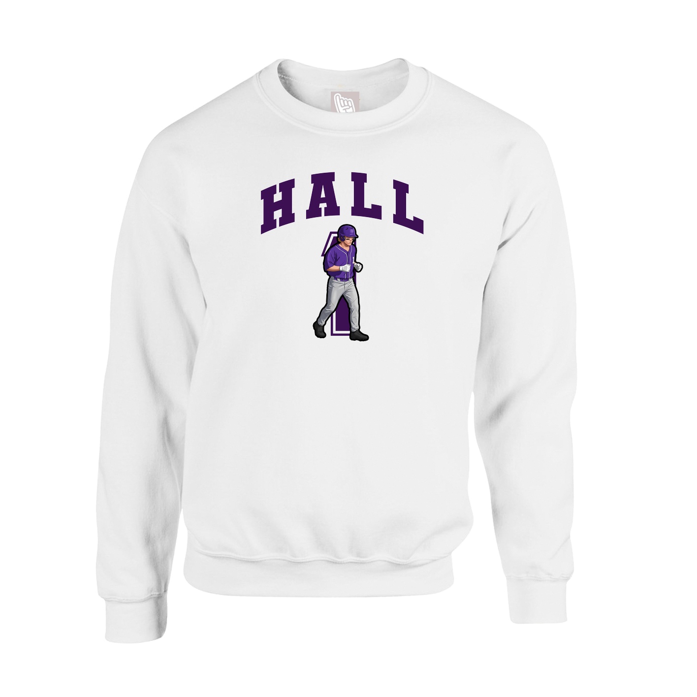 Fleece Crew — Number in White