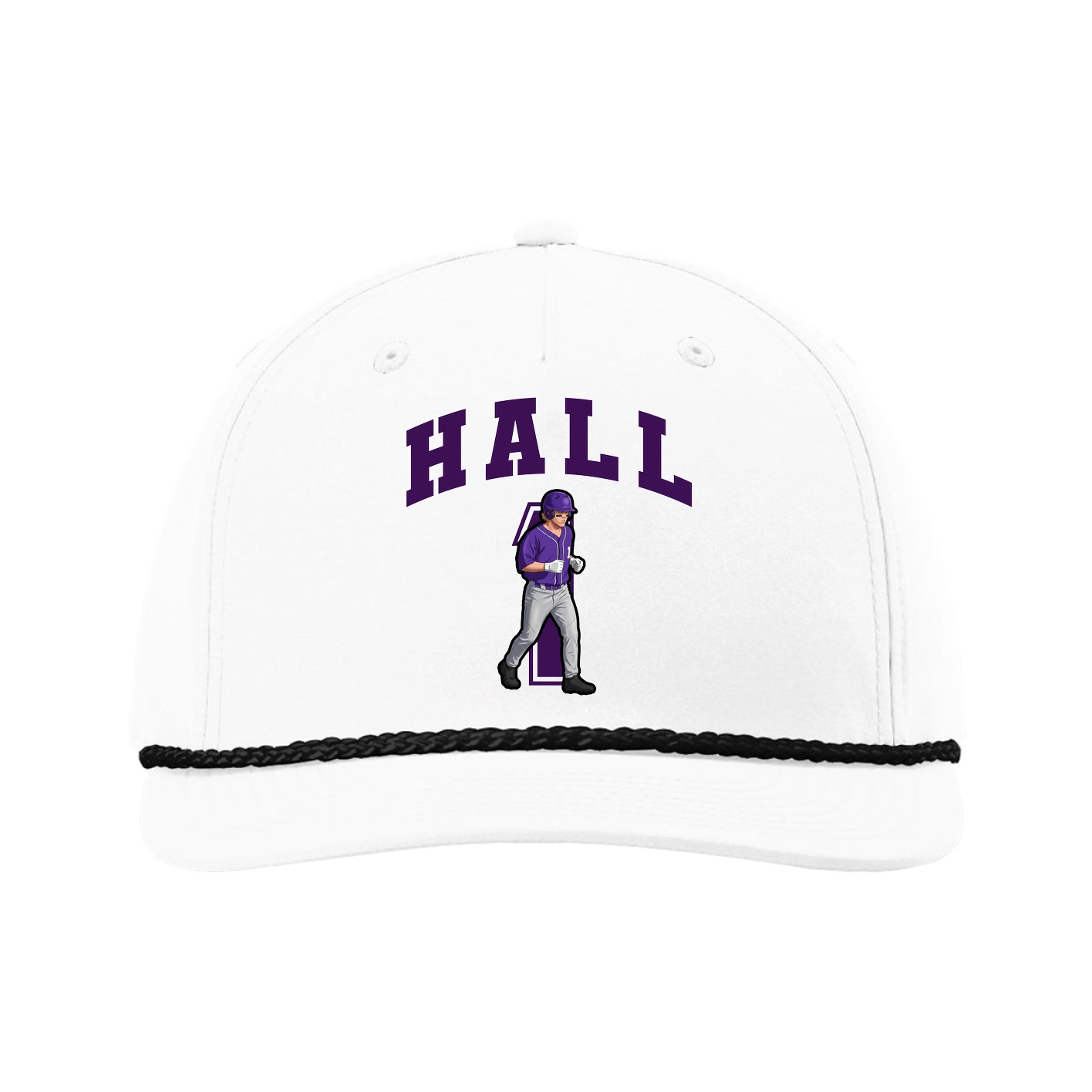 Five-Panel Classic Rope Cap — Number in White