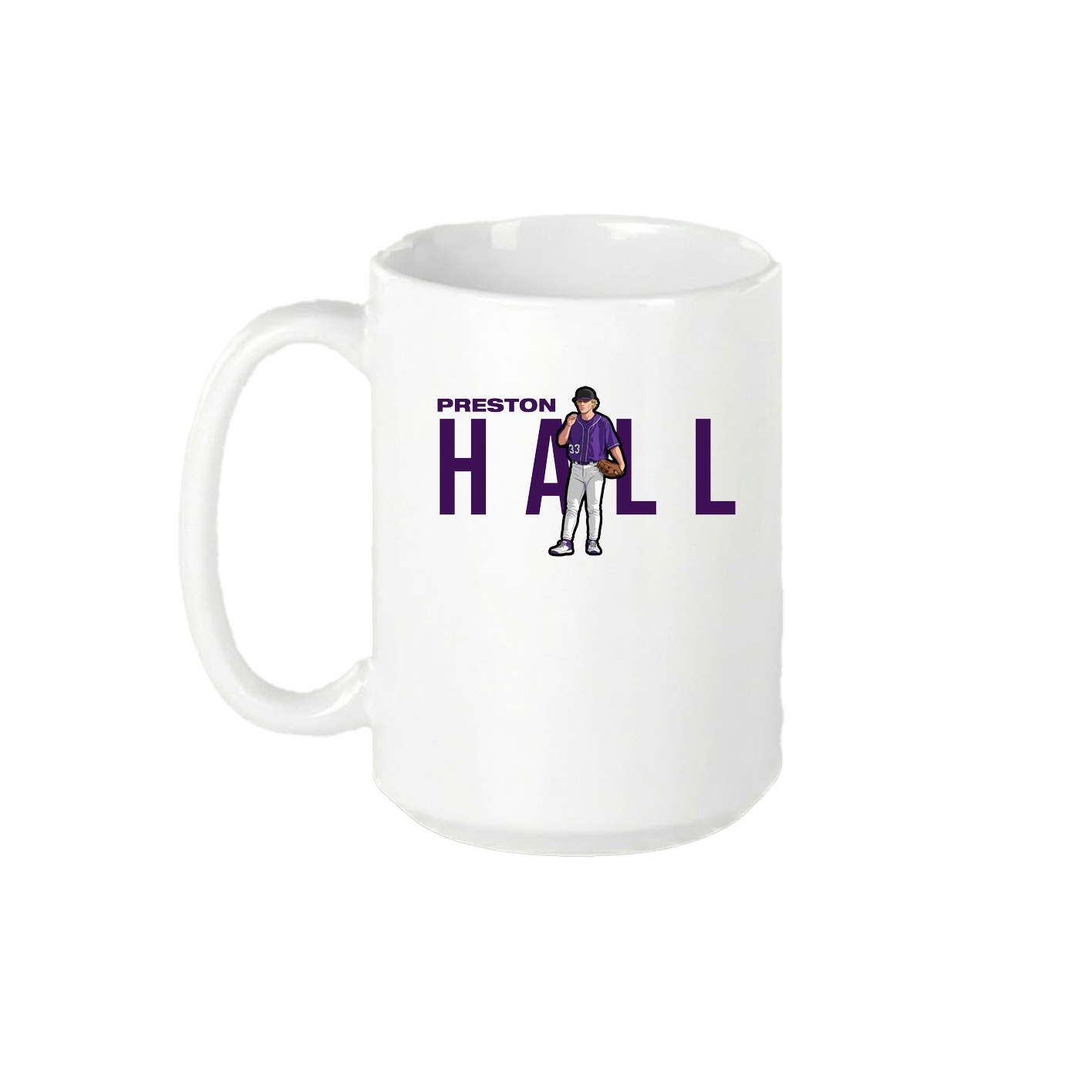 15oz Coffee Mug — Player Name in White