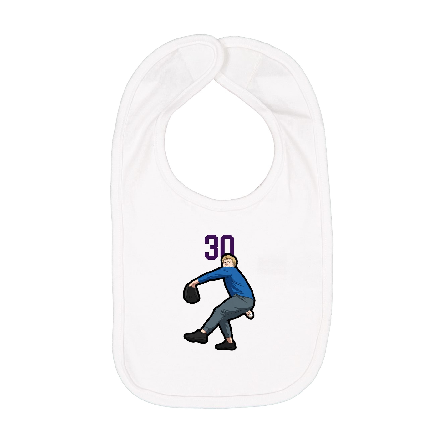 Infant Bib — Number Top in White