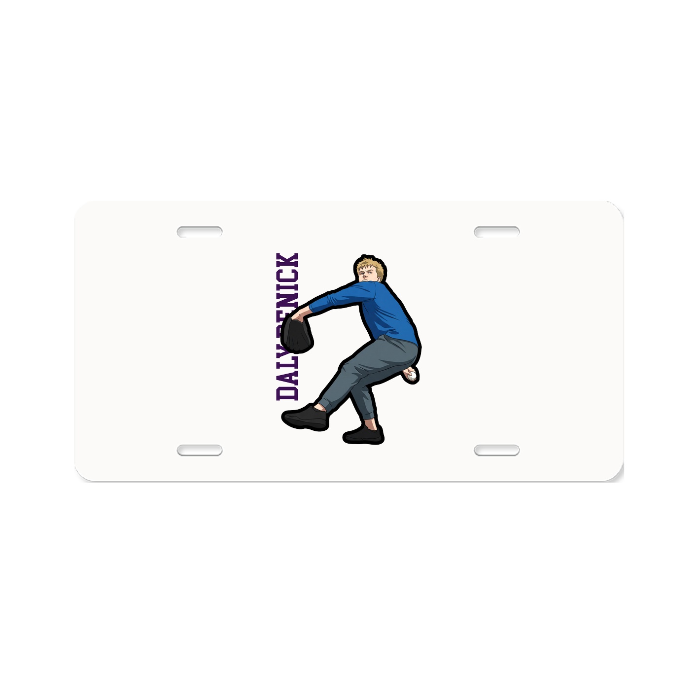 License Plate — Name Vertical in Classic