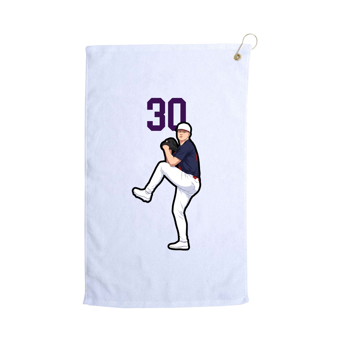 Golf Towel — Number Top in White